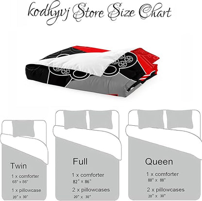 Gaming Bedding Sets for Boys Bedroom Fluffy Video Gamer Comforter Set Twin Size Black Red Game Controller Beddings for Kids Teens 1 Comforter and 1 Pillowcase