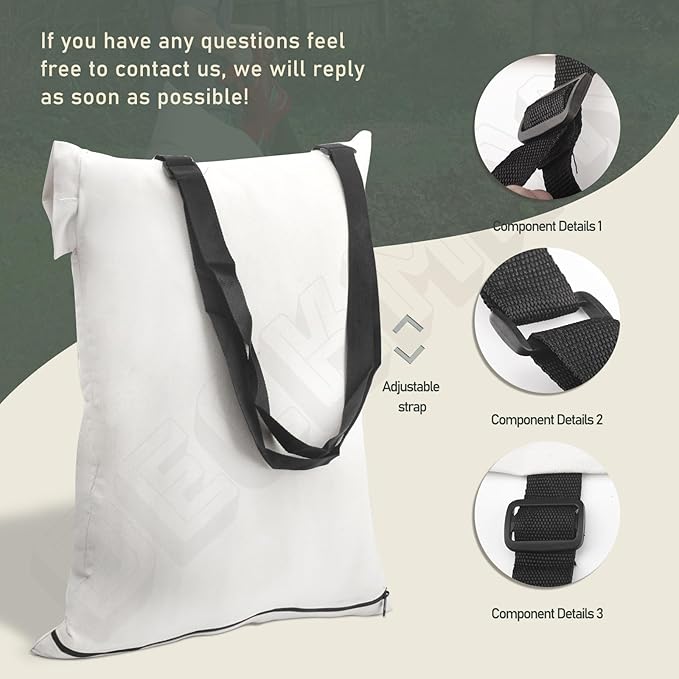DECKMAN Blower Debris Vacuum Bag/Leaf Blower Vac Bag Compatible with Portland 12 Amp 3-in-1 Electric Blower Vacuum Mulcher 62337
