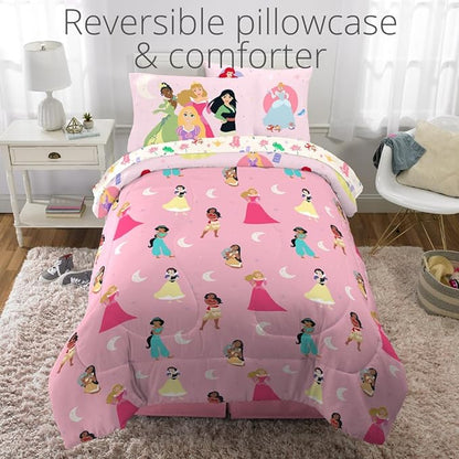 Franco Disney Princess Kids Bedding Super Soft Comforter and Sheet Set with Sham, 7 Piece Queen Size, (Officially Licensed Product)