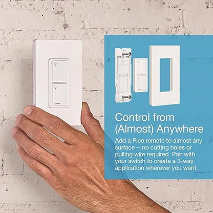 Lutron Caseta Smart Switch Starter Kit | Compatible with Alexa, Apple HomeKit, and the Google Assistant | P-BDG-PKG1WS | White