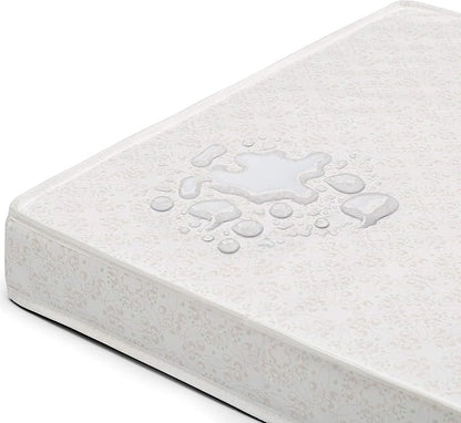 Delta Children Emery Mini Convertible Baby Crib & Twinkle Stars 3-Inch Waterproof Mini Crib Mattress, Dark Chocolate