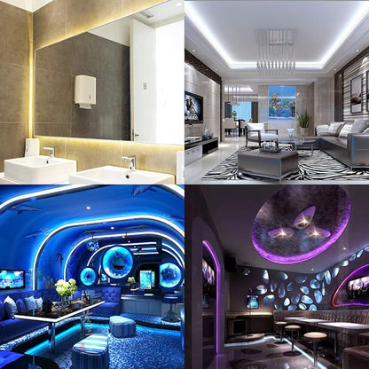BTF-LIGHTING 5050 RGBW RGB+Cool White(6000K-7000K) 4 Colors in 1 LED Tape Light DC12V 5m 16.4ft 60LED/m Multi-Colored IP65 White 12mm PCB for Bedroom Kitchen Home Decoration(No Adapter or Controller)