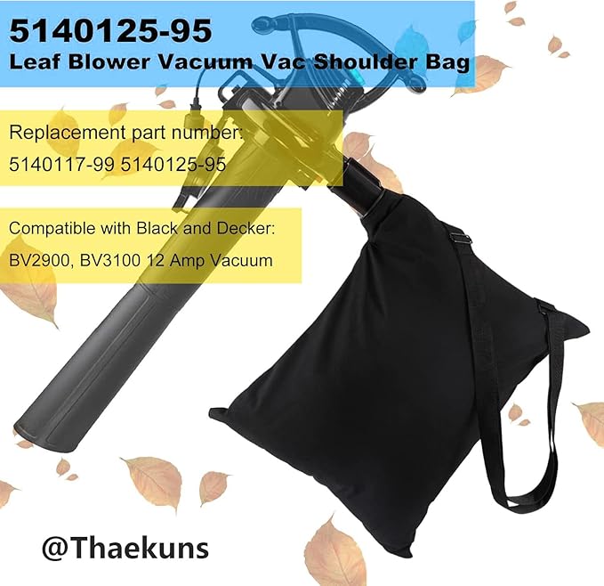5140125-95 Shoulder Bag, Leaf Blower Vacuum for Black & Decker BV3100