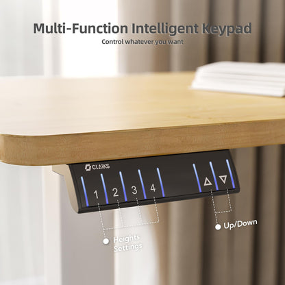 Claiks L Shaped Standing Desk Adjustable Height, Dual Motor Electric Corner Standing Desk, 63x55 inch Sit Stand up Desk with Splice Board, White