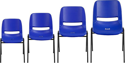 Flash Furniture HERCULES Series 661 lb. Capacity Navy Ergonomic Shell Stack Chair with Black Frame and 16'' Seat Height