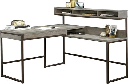 Sauder Manhattan Gate L-Shaped Desk, Mystic Oak finish