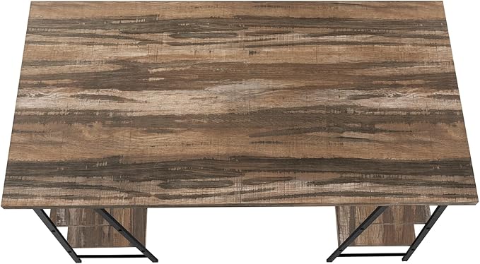 Monarch Specialties 7525 Computer Desk, Home Office, Laptop, Storage Shelves, 48" L, Work, Metal, Laminate, Black, Contemporary, Modern Desk-48, 47.25" L x 23.75" W x 30" H, Brown Reclaimed Wood-Look