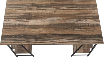 Monarch Specialties 7525 Computer Desk, Home Office, Laptop, Storage Shelves, 48" L, Work, Metal, Laminate, Black, Contemporary, Modern Desk-48, 47.25" L x 23.75" W x 30" H, Brown Reclaimed Wood-Look