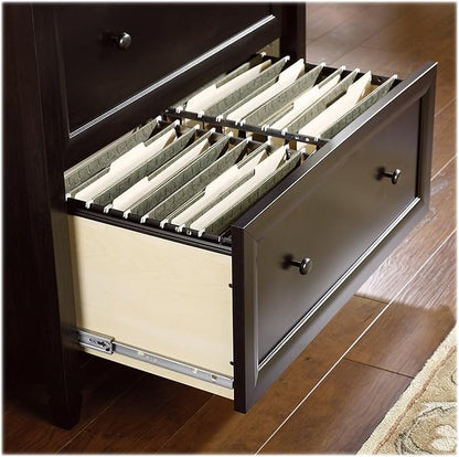 Sauder Edge Water Lateral File, L: 33.31" x W: 23.47" x H: 29.37, Estate Black finish