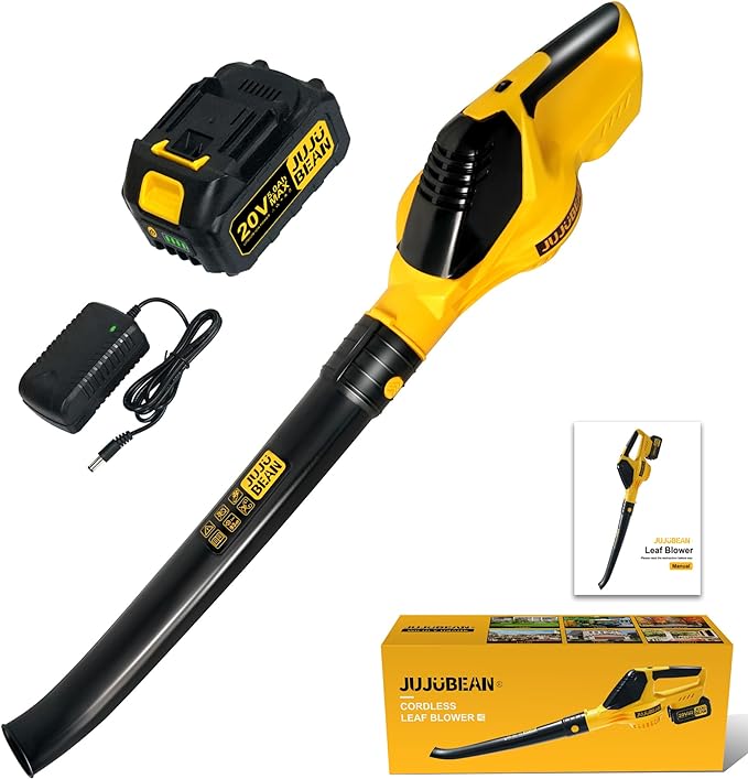 Electric Leaf Blower Cordless, Battery Leaf Blower with Battery and Charger, 5.0Ah Battery Powered Variable-Speed Lightweight Handheld Blower for Lawn Care, Patio, Yard, Terrace