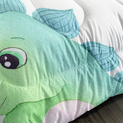 CVHOUSE Dinosaur Bedding Set,Dinosaur Comforter,Dinosaur Comforter Set Full,Microfiber Quilt Set with 1 Comforter and 2 Pillow Cases- 3 Piece