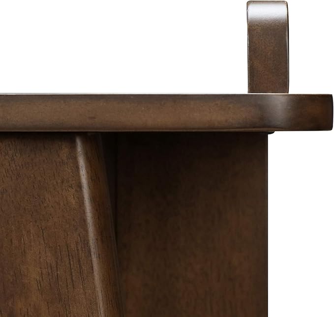 Finch Darren Home Office Drawer Mid Century Accent Desk, 43 Inch Wide Simple Modern Study Table, Walnut Brown