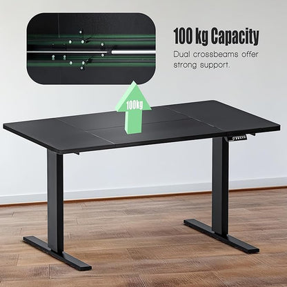 soges 63in Electric Standing Desk Ergonomic Height Adjustable Computer Desk Sit Stand Desk Home Office Desks Standing Desk, Black