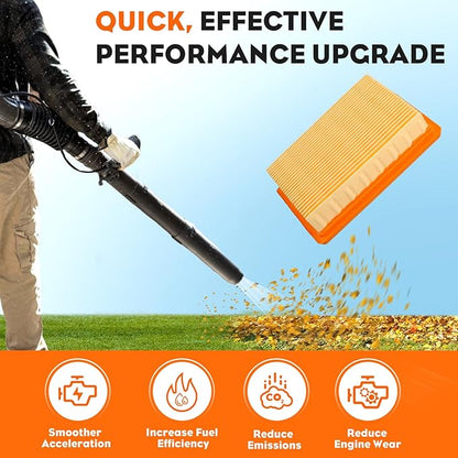Hipa BR340 BR380 Air Filter for Stihl 4203 141 0301 BR340 BR420C BR380 BR420 BR 340 BR 380 BR340L SR340 SR420 Backpack Blower Parts 4203 141 0301 Filter Pack of 2