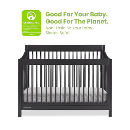 Delta Children Brooks 6-in-1 Convertible Crib - Greenguard Gold Certified, Midnight Grey