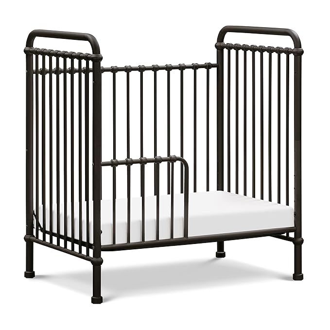 NAMESAKE Abigail 3-in-1 Convertible Mini Metal Crib in Vintage Iron, Greenguard Gold Certified