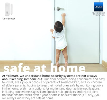 YoLink LoRa Smart Door Sensor Starter Kit: - 1/4 Mile Open-Air Range, Door Left-Open Reminders,5 Years Battery Life, SMS/Text, Email & App Alerts, Alexa, IFTTT, Home Assistant