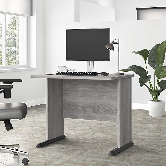 Bush Business Furniture Studio A Small Computer Desk, Commercial-Grade Gaming and Work Table for Home or Professional Office, 36W, Platinum Gray