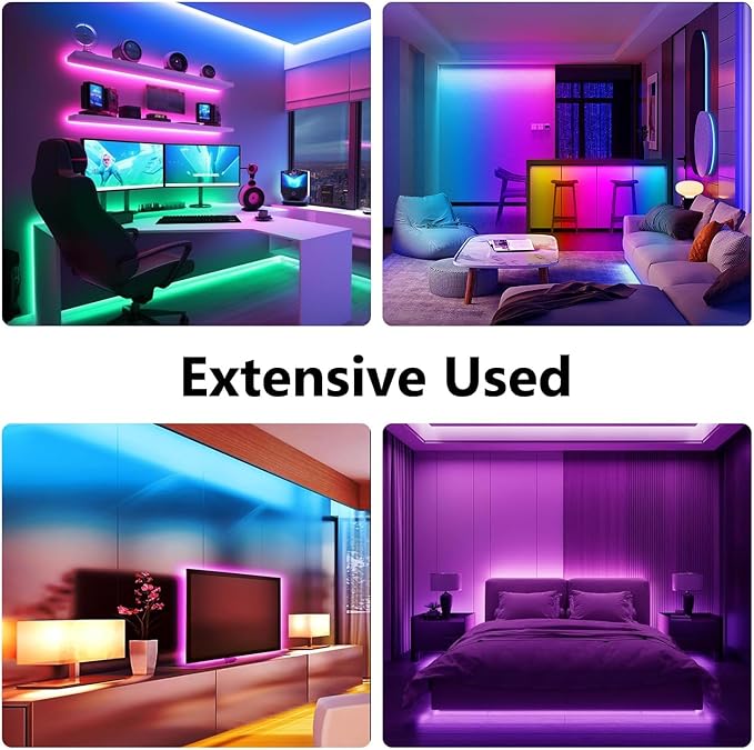 phopollo RGB Smart LED Strip Lights, 32.8ft (2 Rolls of 16.4ft) LED Lights for Bedroom, APP Control, Multiple Colors on One Line, Color Changing Strip Lighting Music Sync, USB Powered