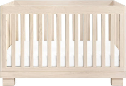 babyletto Modo 3-in-1 Convertible Crib with Toddler Bed Conversion Kit in Washed Natural, Greenguard Gold Certified