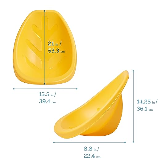 ECR4Kids Leaf Floor Seat, Rocker Chair, Yellow, 6-Piece