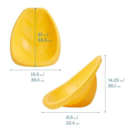 ECR4Kids Leaf Floor Seat, Rocker Chair, Yellow, 6-Piece