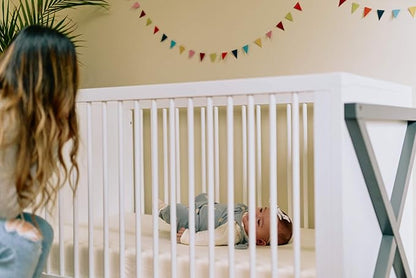 Storkcraft Equinox 3-in-1 Convertible Crib (Gray) – Easily Converts to Toddler Bed and Daybed, 3-Position Adjustable Mattress Support Base, Modern Two-Tone Design for Contemporary Nursery