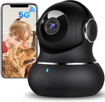litokam 5ghz Indoor Security Camera, 5MP Cameras for Home Security with 5G/2.4G Dual-Band, Pet Cam with Phone App, AI Motion/Cry Detection, 360 Auto Tracking, Night Vision, Support NVR/Alexa