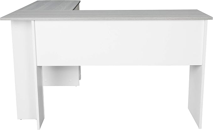 Techni Mobili L Shaped Desk - Modern Computer Desk with Corner Bookshelf & Side Storage Shelves for Home Office Accessories - Elegant, Space-Saving, & Minimalist Executive Table