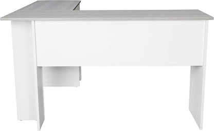 Techni Mobili L Shaped Desk - Modern Computer Desk with Corner Bookshelf & Side Storage Shelves for Home Office Accessories - Elegant, Space-Saving, & Minimalist Executive Table