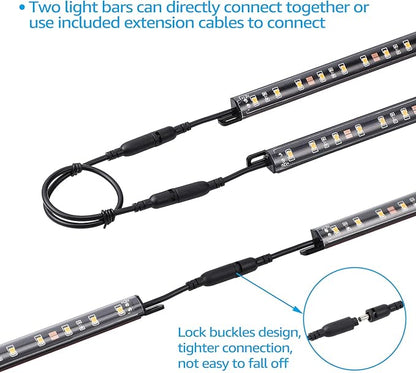 TORCHSTAR LED Safe Lighting Kit, (6) 12 Inch Linkable Light Bars + Rocker Switch + UL Power Adapter, 900LM, Input 100-240V, for Under Cabinet Gun Safe Locker Closet Showcase, 3000K Warm White