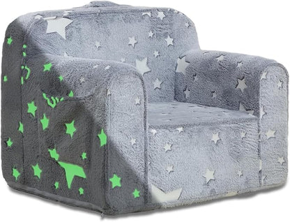 Comfy Toddler Chair Kids Chair,Toddler Foam Chair,Kids Armchair Toddler Couch Baby Kids Sofa Reading Chair with Glow in The Dark(Glow Star)