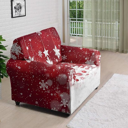 FKELYI Christmas Tree Sofa Furniture Protector Easy Going Stretch Sofa Slipcover Non-Slip Sofa Couch Cover Washable Sofa Slipcovers S