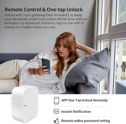 Wi-Fi Gateway for Tuya Smart Door Lock, Wi-Fi Bridge for Bluetooth Lock Remotely Control with Tuya/SmartLife App, Gateway Smart Hub Remote Control for Door Locks