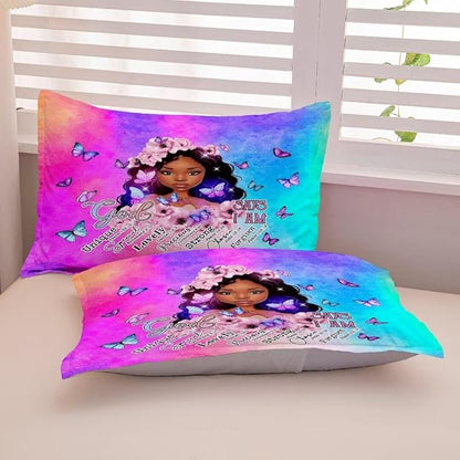 Black Girl Comforter Set Queen,Black Girl Magic Bedding Set,You are Beautifu Lady Bed Bedroom Set,African American Girl Inspirational Quotes Comforter Set