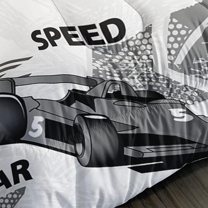 Axolotl Racing Car Comforter Set Twin Size,Extreme Sports Boys Bedding Set for Boys Teens Girls Car Racing Gifts,Race Cars Quilt Bed Set with 1 Comforter 2 Pillowcases,Multi Color