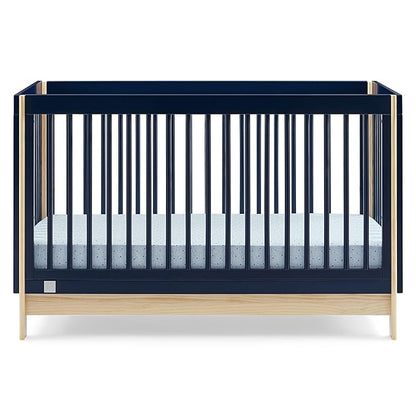 Delta Children babyGap Tate 4-in-1 Convertible Crib + Brannan Bear Bookcase with Bins + Brannan Bear Wall Shelf with 4 Hooks, Navy/Natural (Bundle)