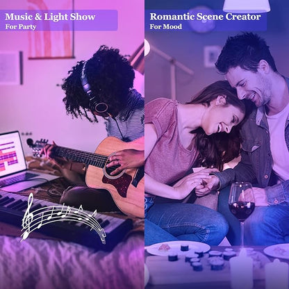 Smart Light Bulbs 4Pack, WiFi & Bluetooth 5.0, App Control, Color Changing LED Bulb, A19 E26 800LM Dimmable RGB Lights, 2700~6500K, Smart Home Lighting Works with Alexa Google Assistant
