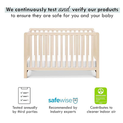 Carter's by DaVinci Colby 4-in-1 Low-Profile Convertible Crib in Washed Natural, Greenguard Gold Certified