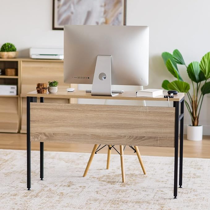 IRIS OWDN-1252 Computer Desk with Organizer and Cable Tray, 45" - Rustic, Wood