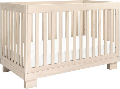 babyletto Modo 3-in-1 Convertible Crib with Toddler Bed Conversion Kit in Washed Natural, Greenguard Gold Certified