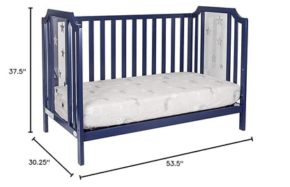 Suite Bebe Celeste 3 in 1 Convertible Island Crib Wood and Acrylic, Navy Blue