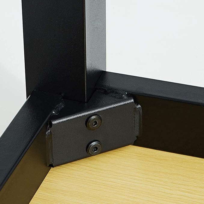 Computer Writing Desk 47 inch,Modern Simple Style PC Table, Black Metal Frame, Sturdy Home Office Table,Oak
