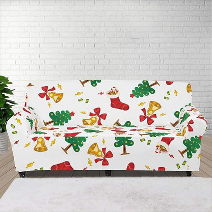 FKELYI Christmas Tree Easy Going Stretch Sofa Slipcover Washable Sofa Couch Cover Comfortable Furniture Protector with Elastic Bottom L