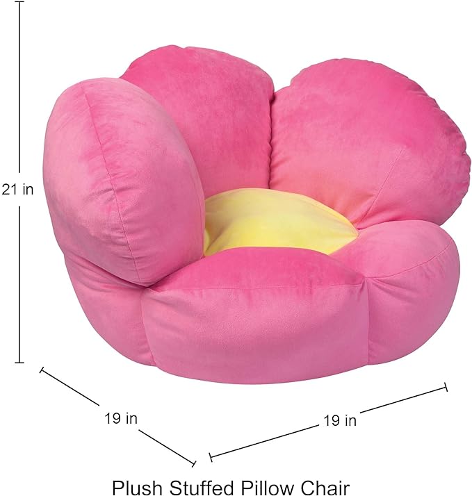 Trend Lab Flower Toddler Chair Plush Character Kids Chair Comfy Furniture Pillow Chair for Boys and Girls, 21 x 19 x 19 inches