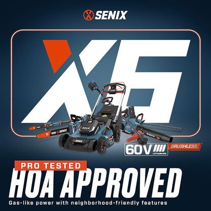 SENIX X6 60 Volt Max* Handheld Cordless Leaf Blower, Up to 810 CFM and 170 MPH, Variable Speed, Cruise Control, Lightweight, includes 4.0 Ah Battery and 3 Amp Charger (BLAX6-M1)