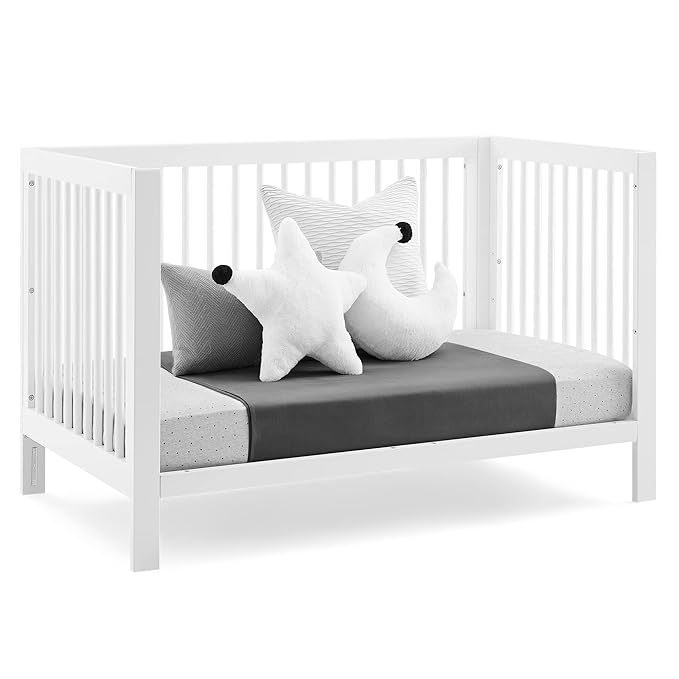 Delta Children babyGap Charlie 6-in-1 Convertible Crib + Brannan Bear Bookcase with Bins + Brannan Bear Wall Shelf with 4 Hooks, Bianca White (Bundle)