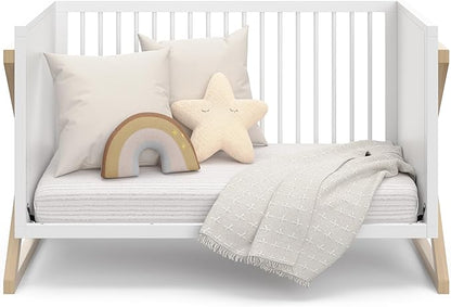 Storkcraft Equinox 3-in-1 Convertible Crib (Driftwood) - Easily Converts to Toddler Bed & Daybed, 3-Position Adjustable Mattress Support Base, Modern Two-Tone Design for Contemporary Nursery