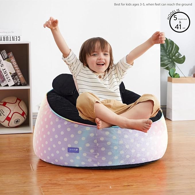 Idea Nuova Disney Minnie Mouse Hillside by pod Plush Kids Bean Bag Chair, 24" Hx24 Hx17 H, Large