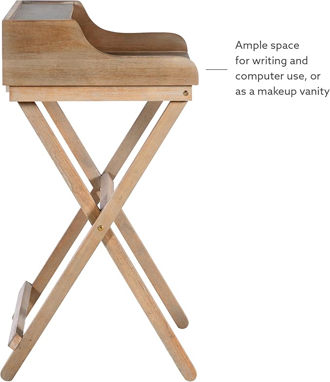 Linon Home Décor Griffin Gray Wash Folding Desk, Grey